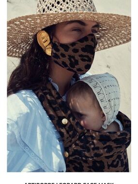 Artipoppe Leopard Print Face Mask - Brown/Black RARE